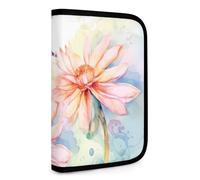 QMNRTK Flying Dragonflies Lily Flower Multifunctional Compact Wallet Id Stronghold Waltlet Credit Card Holder Wallet Zipper Leather Case Purse Rfid Blocking Bifold Wallet for Men Women, style, One