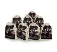 QMNRTK French Bulldog 8 PCS Muslin Bags with Drawstring Sachet Bags Empty Small Cotton Drawstring Bag Muslin Reusable & Washable Cotton Bag for Herb Spice Candy Soap Jewelry Wedding Gift Pouches
