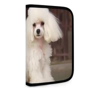 QMNRTK French Poodle Multifunctional Compact Wallet Id Stronghold Waltlet Credit Card Holder Wallet Zipper Leather Case Purse Rfid Blocking Bifold Wallet for Men Women, style, One Size