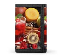 QMNRTK Fruit Tea Triple Fold Wallet,Slim Wallet Personalized Engraved Rfid Blocking Wallet for Men And Women, style, One Size
