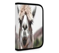QMNRTK Funny Alpaca Llama Multifunctional Compact Wallet Id Stronghold Waltlet Credit Card Holder Wallet Zipper Leather Case Purse Rfid Blocking Bifold Wallet for Men Women, style, One Size