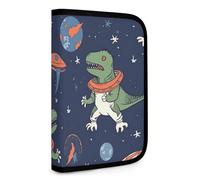 QMNRTK Funny Astronaut Dinosaur Rocket Multifunctional Compact Wallet Id Stronghold Waltlet Credit Card Holder Wallet Zipper Leather Case Purse Rfid Blocking Bifold Wallet for Men Women, style, One