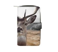 QMNRTK Funny Deer Credit Card Wallet Rfid Blocking Slim Bifold Genuine Leather Minimalist Front Pocket Wallets Keychain Wallet for Men And Women, style, 19.7x11x3.5cm