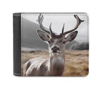 QMNRTK Funny Deer Leather Wallet Bifold Wallet for Men Women Rfid Blocking Bifold, Extra Capacity Ultra Strong Stitching Slim Billfold with 8 Card Slots, style, One Size