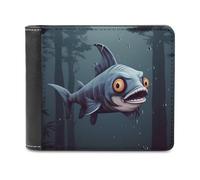 QMNRTK Funny Fish Design Leather Wallet Bifold Wallet for Men Women Rfid Blocking Bifold, Extra Capacity Ultra Strong Stitching Slim Billfold with 8 Card Slots, style, One Size