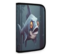 QMNRTK Funny Fish Design Multifunctional Compact Wallet Id Stronghold Waltlet Credit Card Holder Wallet Zipper Leather Case Purse Rfid Blocking Bifold Wallet for Men Women, style, One Size