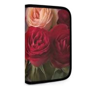 QMNRTK Garden Roses Multifunctional Compact Wallet Id Stronghold Waltlet Credit Card Holder Wallet Zipper Leather Case Purse Rfid Blocking Bifold Wallet for Men Women, style, One Size
