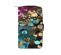 QMNRTK Glitter Sequin Spot Credit Card Wallet Rfid Blocking Slim Bifold Genuine Leather Minimalist Front Pocket Wallets Keychain Wallet for Men And Women, style, 19.7x11x3.5cm