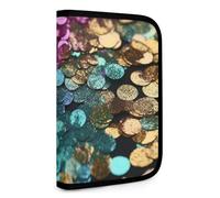 QMNRTK Glitter Sequin Spot Multifunctional Compact Wallet Id Stronghold Waltlet Credit Card Holder Wallet Zipper Leather Case Purse Rfid Blocking Bifold Wallet for Men Women, style, One Size