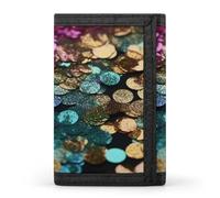 QMNRTK Glitter Sequin Spot Triple Fold Wallet,Slim Wallet Personalized Engraved Rfid Blocking Wallet for Men And Women, style, One Size