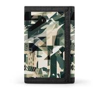 QMNRTK Green Camouflage Pattern Triple Fold Wallet,Slim Wallet Personalized Engraved Rfid Blocking Wallet for Men And Women, style, One Size