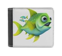 QMNRTK Green Fish Leather Wallet Bifold Wallet for Men Women Rfid Blocking Bifold, Extra Capacity Ultra Strong Stitching Slim Billfold with 8 Card Slots, style, One Size