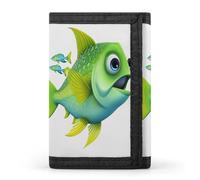 QMNRTK Green Fish Triple Fold Wallet,Slim Wallet Personalized Engraved Rfid Blocking Wallet for Men And Women, style, One Size
