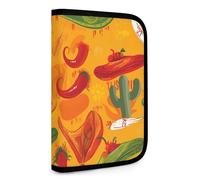 QMNRTK Green Hat And Chili Pepper Multifunctional Compact Wallet Id Stronghold Waltlet Credit Card Holder Wallet Zipper Leather Case Purse Rfid Blocking Bifold Wallet for Men Women, style, One Size