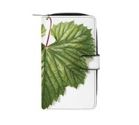 QMNRTK Green Leaves Credit Card Wallet Rfid Blocking Slim Bifold Genuine Leather Minimalist Front Pocket Wallets Keychain Wallet for Men And Women, style, 19.7x11x3.5cm