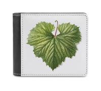 QMNRTK Green Leaves Leather Wallet Bifold Wallet for Men Women Rfid Blocking Bifold, Extra Capacity Ultra Strong Stitching Slim Billfold with 8 Card Slots, style, One Size