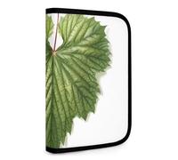QMNRTK Green Leaves Multifunctional Compact Wallet Id Stronghold Waltlet Credit Card Holder Wallet Zipper Leather Case Purse Rfid Blocking Bifold Wallet for Men Women, style, One Size