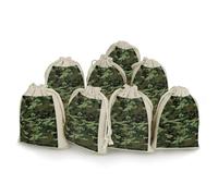 QMNRTK Green Military Camo 8 PCS Muslin Bags with Drawstring Sachet Bags Empty Small Cotton Drawstring Bag Muslin Reusable & Washable Cotton Bag for Herb Spice Candy Soap Jewelry Wedding Gift Pouches