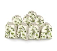 QMNRTK Green Nature Plant 8 PCS Muslin Bags with Drawstring Sachet Bags Empty Small Cotton Drawstring Bag Muslin Reusable & Washable Cotton Bag for Herb Spice Candy Soap Jewelry Wedding Gift Pouches