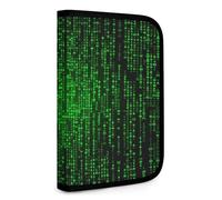 QMNRTK Green Number Binary Multifunctional Compact Wallet Id Stronghold Waltlet Credit Card Holder Wallet Zipper Leather Case Purse Rfid Blocking Bifold Wallet for Men Women, style, One Size