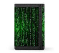 QMNRTK Green Number Binary Triple Fold Wallet,Slim Wallet Personalized Engraved Rfid Blocking Wallet for Men And Women, style, One Size