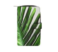 QMNRTK Green Palm Leaf Credit Card Wallet Rfid Blocking Slim Bifold Genuine Leather Minimalist Front Pocket Wallets Keychain Wallet for Men And Women, style, 19.7x11x3.5cm