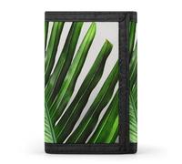 QMNRTK Green Palm Leaf Triple Fold Wallet,Slim Wallet Personalized Engraved Rfid Blocking Wallet for Men And Women, style, One Size