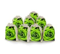 QMNRTK Green Rose 8 PCS Muslin Bags with Drawstring Sachet Bags Empty Small Cotton Drawstring Bag Muslin Reusable & Washable Cotton Bag for Herb Spice Candy Soap Jewelry Wedding Gift Pouches