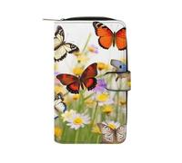 QMNRTK Group of Butterflies Credit Card Wallet Rfid Blocking Slim Bifold Genuine Leather Minimalist Front Pocket Wallets Keychain Wallet for Men And Women, style, 19.7x11x3.5cm