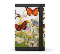 QMNRTK Group of Butterflies Triple Fold Wallet,Slim Wallet Personalized Engraved Rfid Blocking Wallet for Men And Women, style, One Size