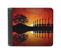 QMNRTK Guitar Music Sunset Leather Wallet Bifold Wallet for Men Women Rfid Blocking Bifold, Extra Capacity Ultra Strong Stitching Slim Billfold with 8 Card Slots, style, One Size