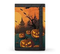QMNRTK Halloween Orange Triple Fold Wallet,Slim Wallet Personalized Engraved Rfid Blocking Wallet for Men And Women, style, One Size