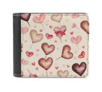 QMNRTK Hand Painted Heart Leather Wallet Bifold Wallet for Men Women Rfid Blocking Bifold, Extra Capacity Ultra Strong Stitching Slim Billfold with 8 Card Slots, style, One Size