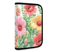 QMNRTK Happy Flower Multifunctional Compact Wallet Id Stronghold Waltlet Credit Card Holder Wallet Zipper Leather Case Purse Rfid Blocking Bifold Wallet for Men Women, style, One Size