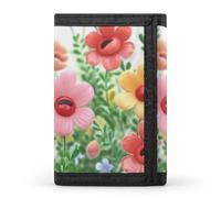 QMNRTK Happy Flower Triple Fold Wallet,Slim Wallet Personalized Engraved Rfid Blocking Wallet for Men And Women, style, One Size