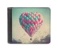 QMNRTK Heart Shaped Hot Air Balloon Leather Wallet Bifold Wallet for Men Women Rfid Blocking Bifold, Extra Capacity Ultra Strong Stitching Slim Billfold with 8 Card Slots, style, One Size