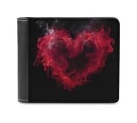 QMNRTK Heart Shaped Smoke Leather Wallet Bifold Wallet for Men Women Rfid Blocking Bifold, Extra Capacity Ultra Strong Stitching Slim Billfold with 8 Card Slots, style, One Size