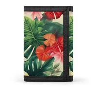 QMNRTK Hojas Tropicales Y Flores Triple Fold Wallet,Slim Wallet Personalized Engraved Rfid Blocking Wallet for Men And Women, style, One Size