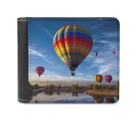 QMNRTK Hot Air Balloon Leather Wallet Bifold Wallet for Men Women Rfid Blocking Bifold, Extra Capacity Ultra Strong Stitching Slim Billfold with 8 Card Slots, style, One Size