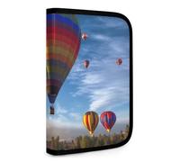 QMNRTK Hot Air Balloon Multifunctional Compact Wallet Id Stronghold Waltlet Credit Card Holder Wallet Zipper Leather Case Purse Rfid Blocking Bifold Wallet for Men Women, style, One Size