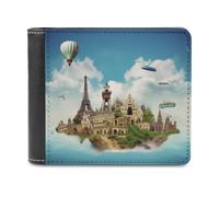 QMNRTK I Love to Travel Leather Wallet Bifold Wallet for Men Women Rfid Blocking Bifold, Extra Capacity Ultra Strong Stitching Slim Billfold with 8 Card Slots, style, One Size