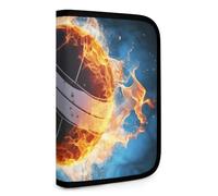 QMNRTK Ice And Fire Volleyball Multifunctional Compact Wallet Id Stronghold Waltlet Credit Card Holder Wallet Zipper Leather Case Purse Rfid Blocking Bifold Wallet for Men Women, style, One Size