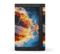 QMNRTK Ice And Fire Volleyball Triple Fold Wallet,Slim Wallet Personalized Engraved Rfid Blocking Wallet for Men And Women, style, One Size