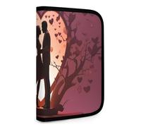 QMNRTK Kissing Silhouette Multifunctional Compact Wallet Id Stronghold Waltlet Credit Card Holder Wallet Zipper Leather Case Purse Rfid Blocking Bifold Wallet for Men Women, style, One Size