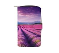 QMNRTK Lavender Fields Credit Card Wallet Rfid Blocking Slim Bifold Genuine Leather Minimalist Front Pocket Wallets Keychain Wallet for Men And Women, style, 19.7x11x3.5cm