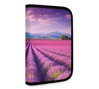 QMNRTK Lavender Fields Multifunctional Compact Wallet Id Stronghold Waltlet Credit Card Holder Wallet Zipper Leather Case Purse Rfid Blocking Bifold Wallet for Men Women, style, One Size