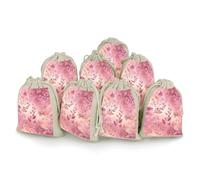 QMNRTK Leaves of Flowers 8 PCS Muslin Bags with Drawstring Sachet Bags Empty Small Cotton Drawstring Bag Muslin Reusable & Washable Cotton Bag for Herb Spice Candy Soap Jewelry Wedding Gift Pouches