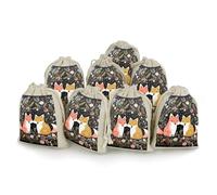 QMNRTK Love Cartoon Fox 8 PCS Muslin Bags with Drawstring Sachet Bags Empty Small Cotton Drawstring Bag Muslin Reusable & Washable Cotton Bag for Herb Spice Candy Soap Jewelry Wedding Gift Pouches