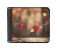 QMNRTK Love Heart Label Leather Wallet Bifold Wallet for Men Women Rfid Blocking Bifold, Extra Capacity Ultra Strong Stitching Slim Billfold with 8 Card Slots, style, One Size