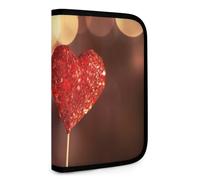 QMNRTK Love Heart Multifunctional Compact Wallet Id Stronghold Waltlet Credit Card Holder Wallet Zipper Leather Case Purse Rfid Blocking Bifold Wallet for Men Women, style, One Size